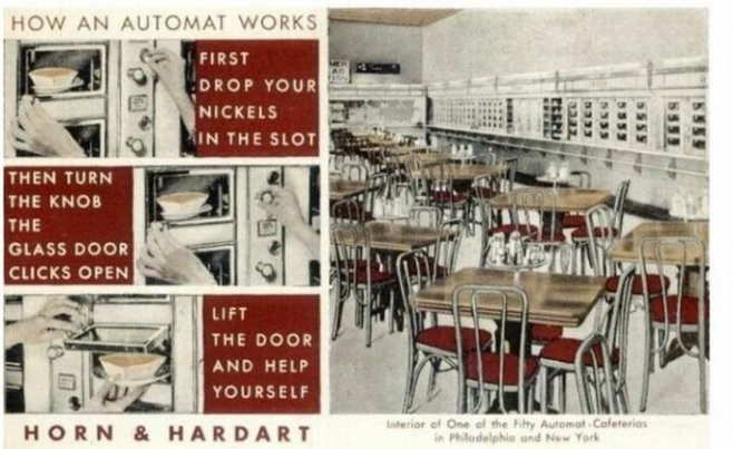 Первые рестораны быстрого питания были автоматами